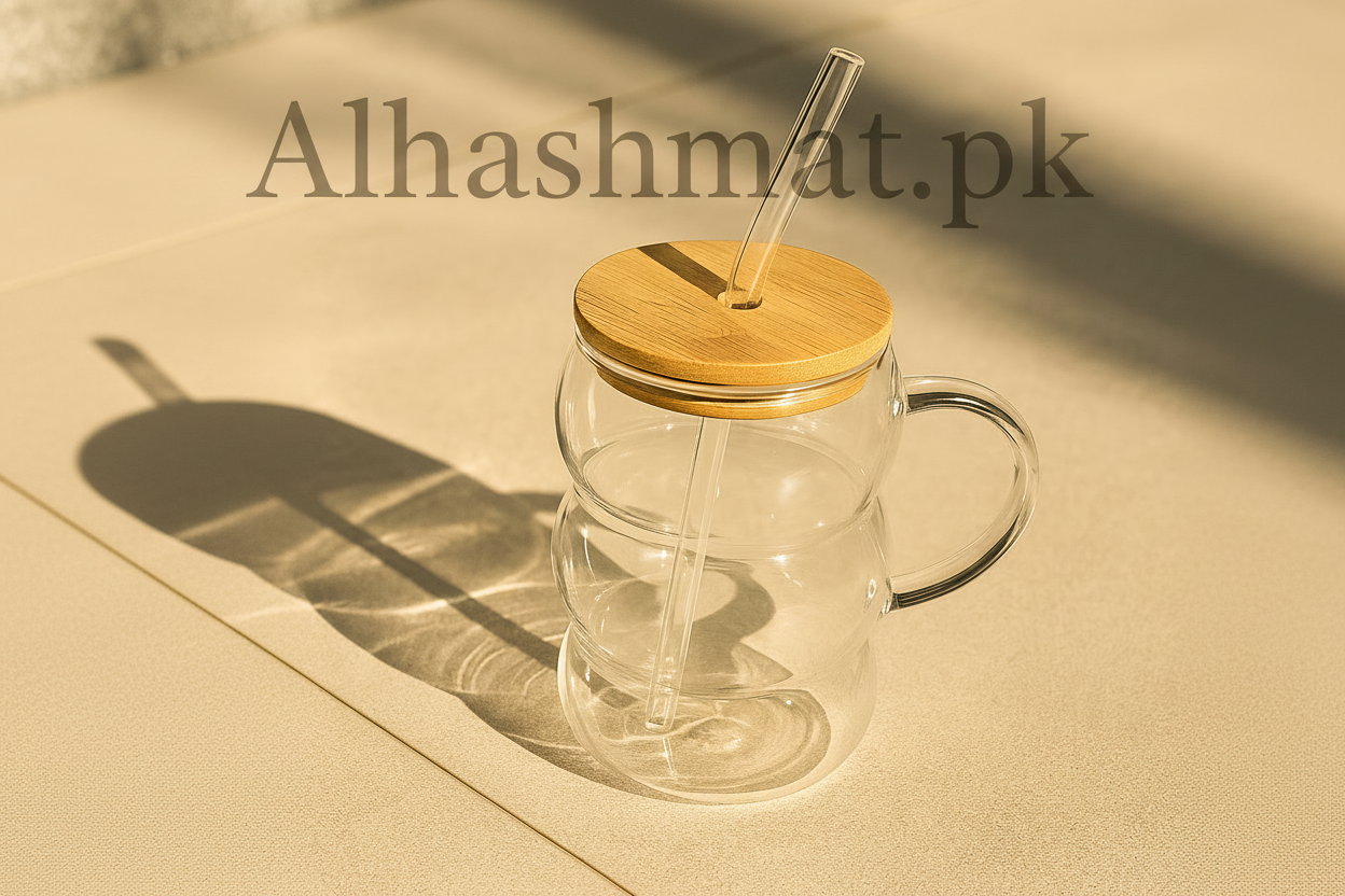 Transparent Tumbler Glass Mug with Straw