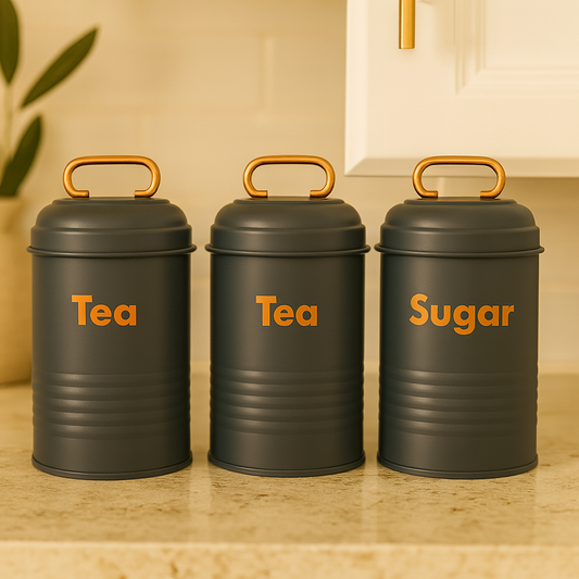 3 PCS Coffee, Tea, Sugar Jar Set