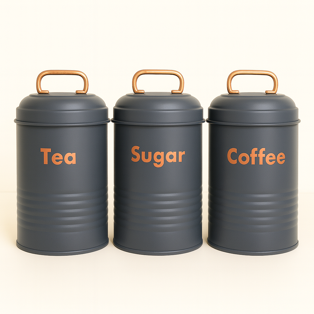 3 PCS Coffee, Tea, Sugar Jar Set