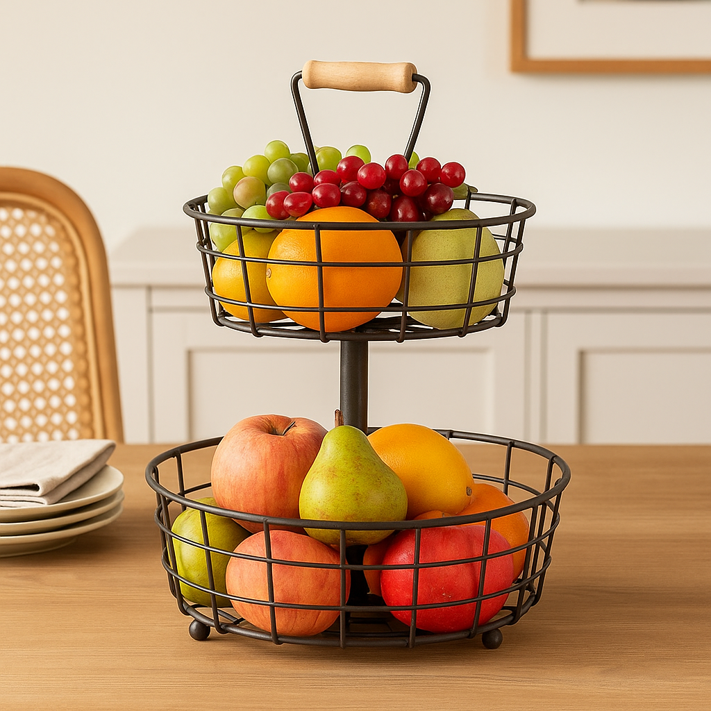 Binca 2 Tier Luxury Fruit Basket