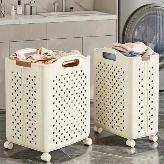 Foldable Rolling Laundry Basket