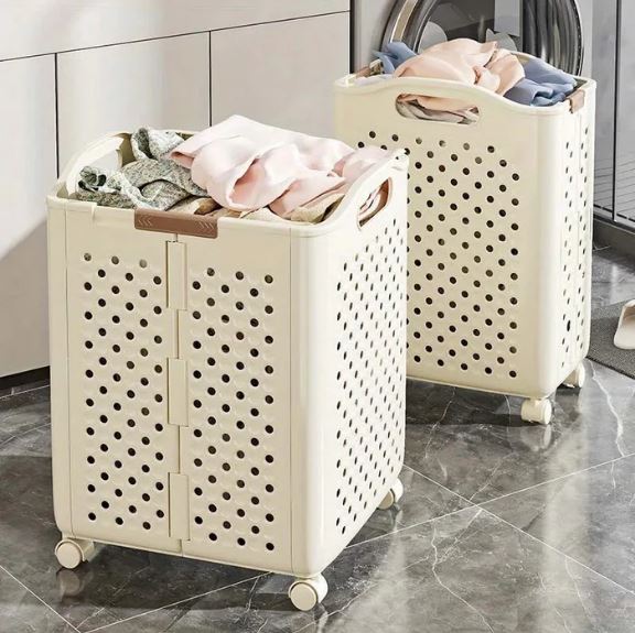 Foldable Rolling Laundry Basket