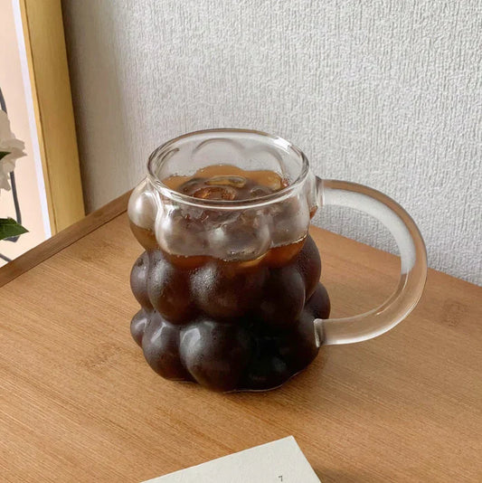 Korean Boba Tea Bubble-Shaped Glass Mug