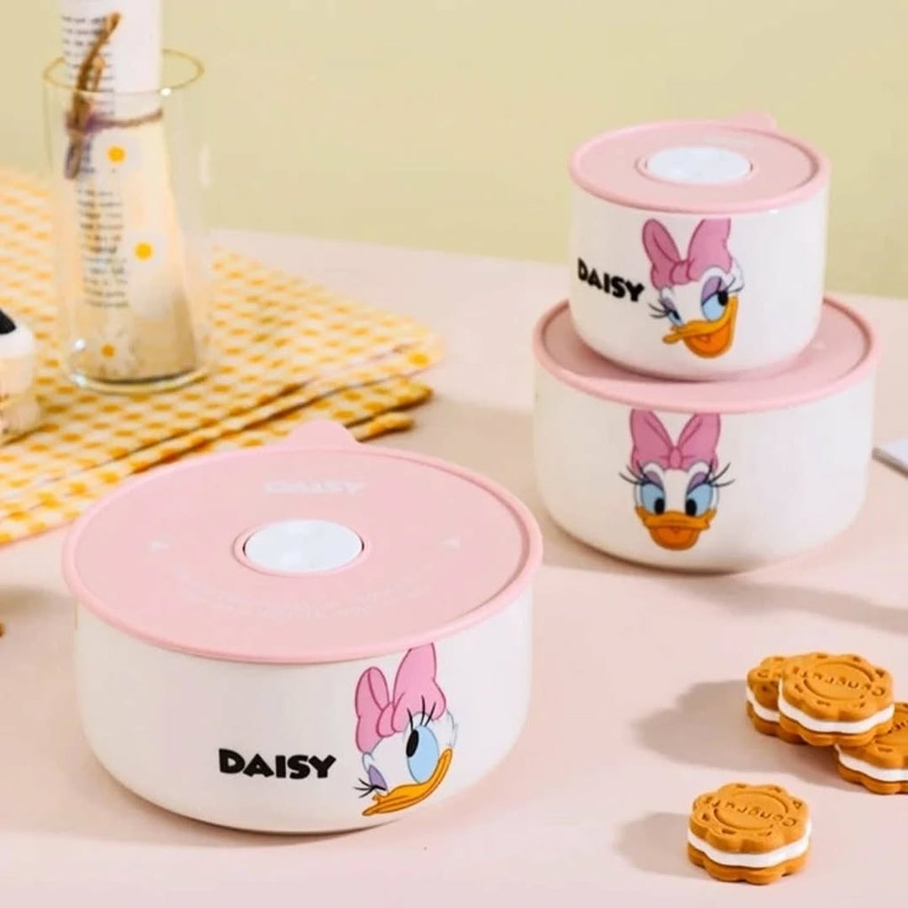 Walt Disney Mickey and Friends Original 3 PCS Ceramic Food Storage Bowls