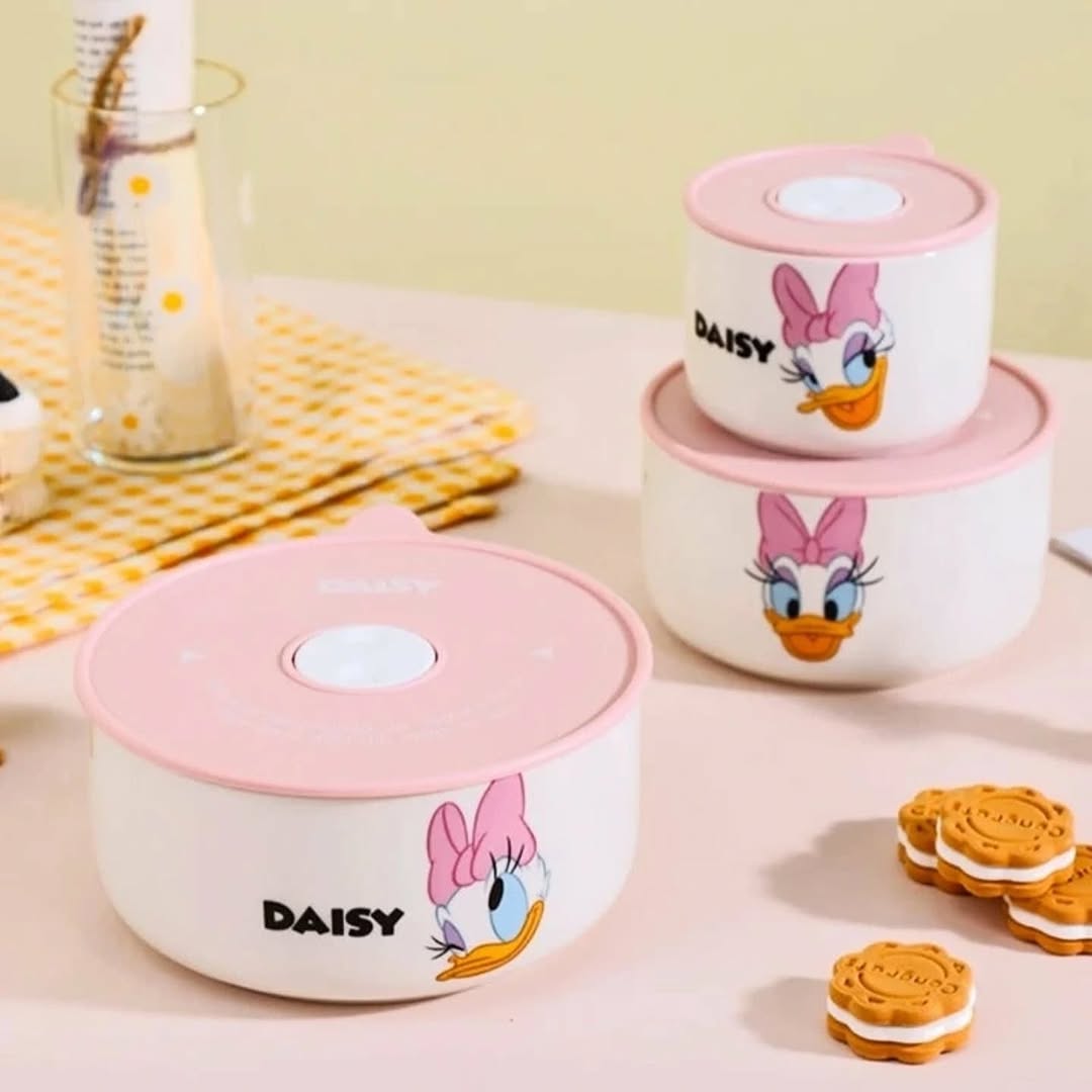 Walt Disney Mickey and Friends Original 3 PCS Ceramic Food Storage Bowls