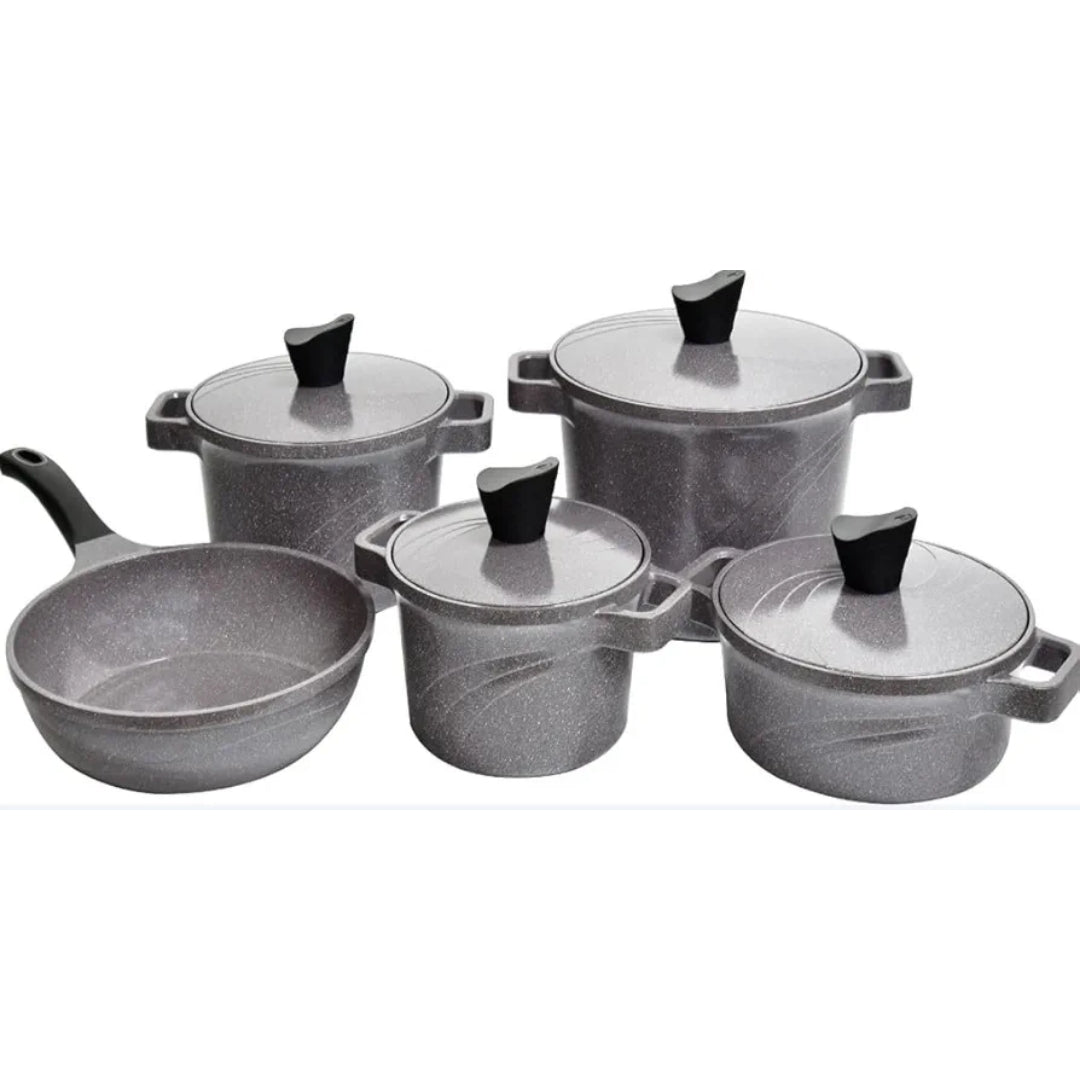Tornado Cookware Set Of 9 Pcs Korean Granite Pot (Available in Multicolors)