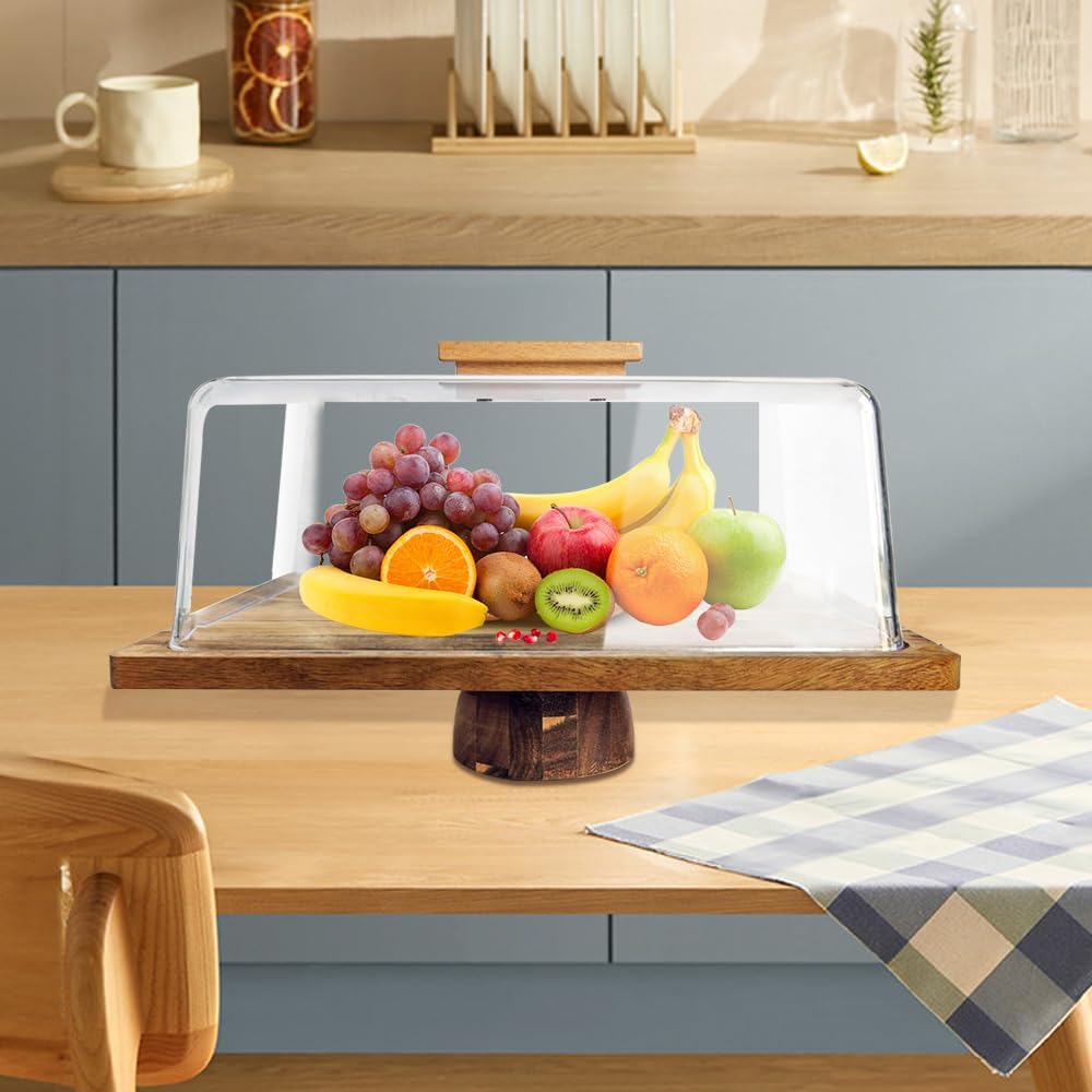 Rectangle Cake Stand with Acrylic Dome
