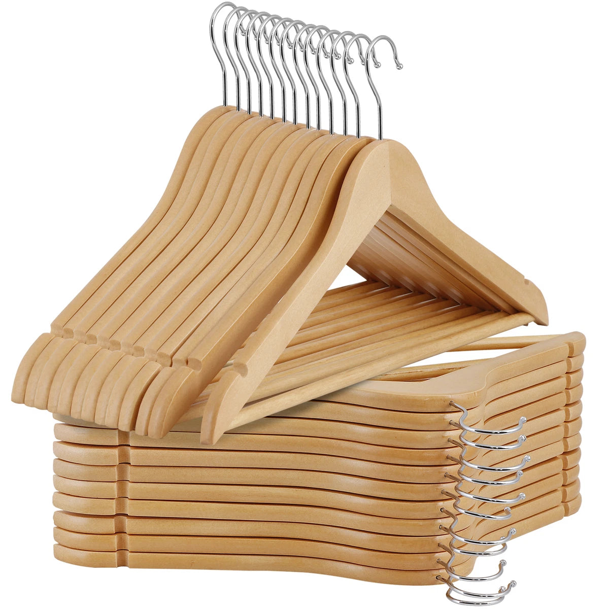 Wooden Clothes Hanging Hangers Set Of 10 PCS