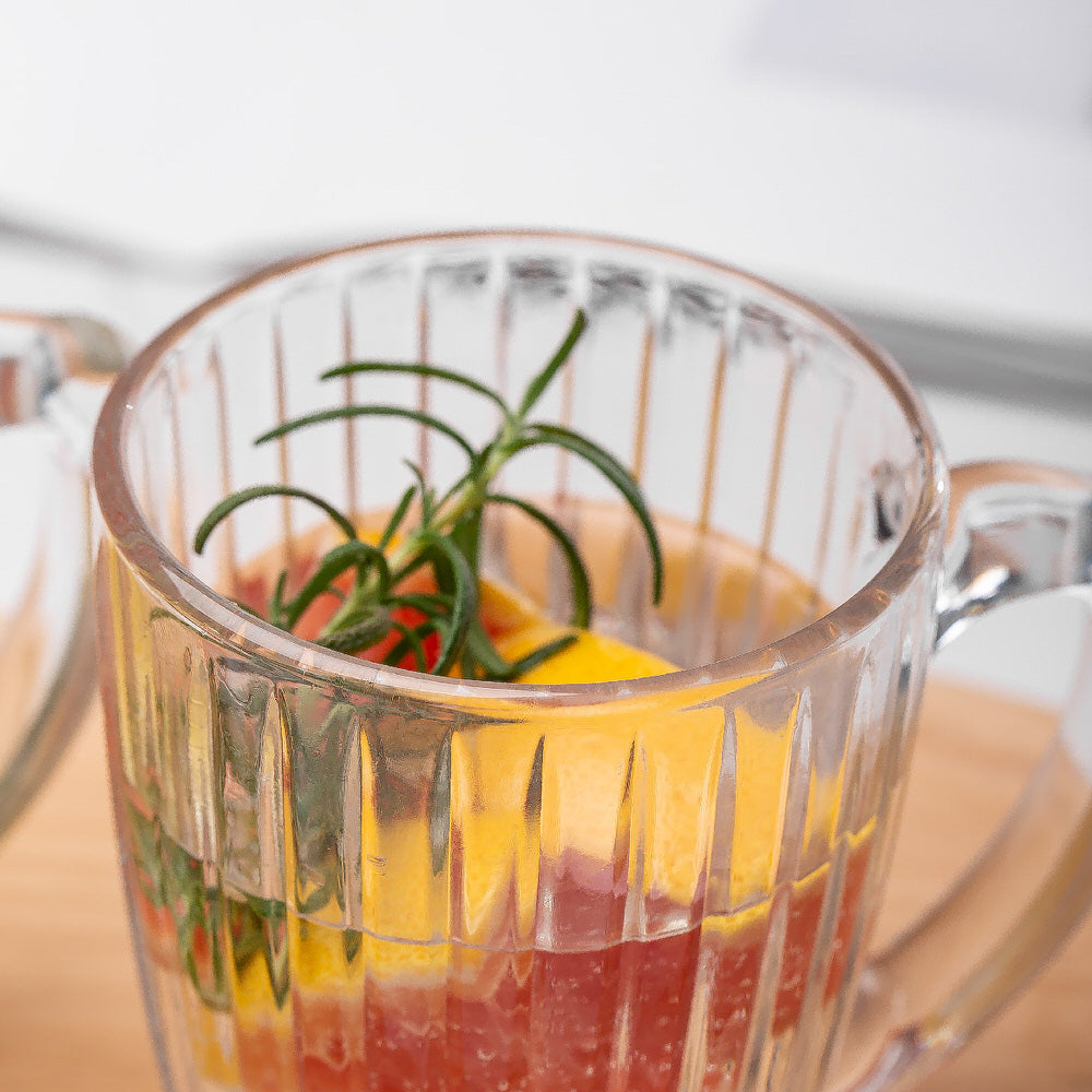 Textured Glass Tea, Coffee Cup 230ML 6 Pieces