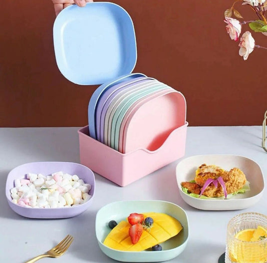 Multi color 10 Pcs Plates With Stand