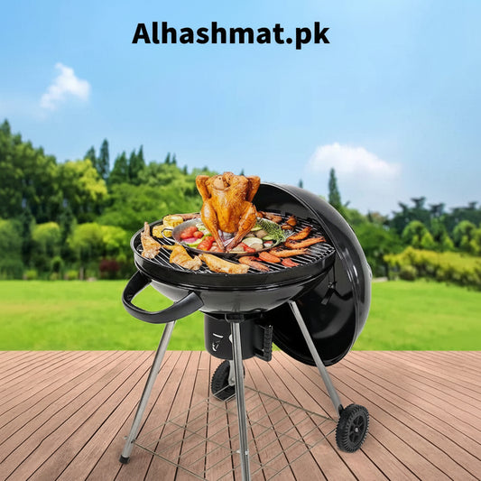 Outdoor BBQ Grill With Wheels