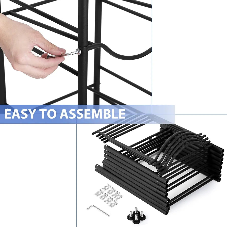 5-Tier Vertical Water Bottle Organizer - Sturdy Metal Design for 5-Gallon