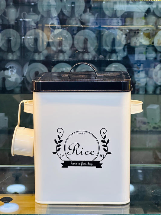 Premium Rice Storage Container Rice Canister with Lid, Pots Canister with Tins Sealed Food Storage Box