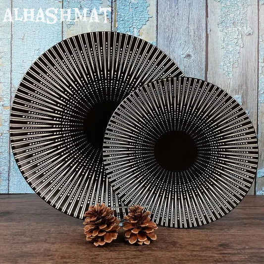 Premium Porcelain Black Lining design Dinner Plate