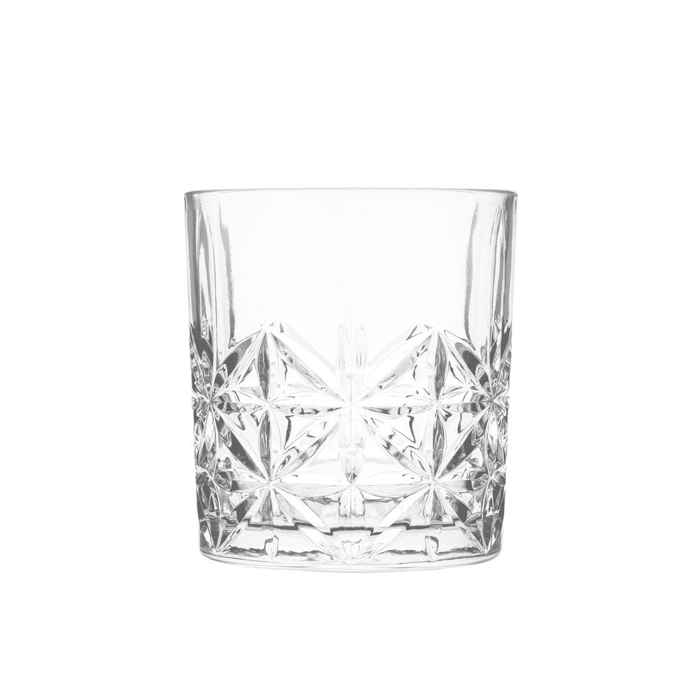 Textured Transparent Glass For Water & Other Beverages 340ML 6 Pieces