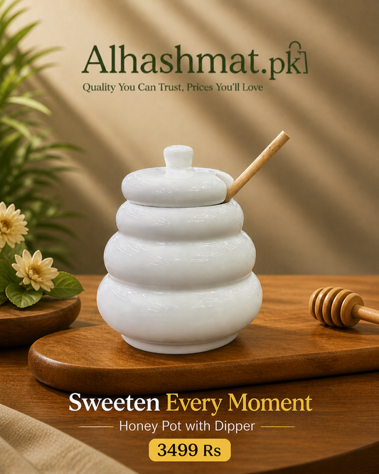 Elegant Honey Pot Jar with Wooden Dipper – Sweeten Every Moment