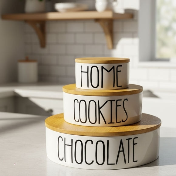 3 pcs Ceramic Kitchen Storage Canisters