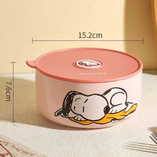 Hello Snoopy Food Storage Ceramic Bowl Set Of 3 PCS