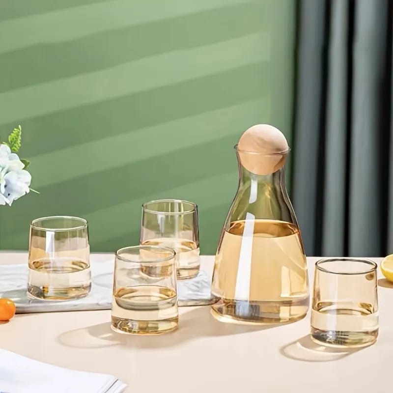 Nordic Style Decanter Water Bottle & Glass Set