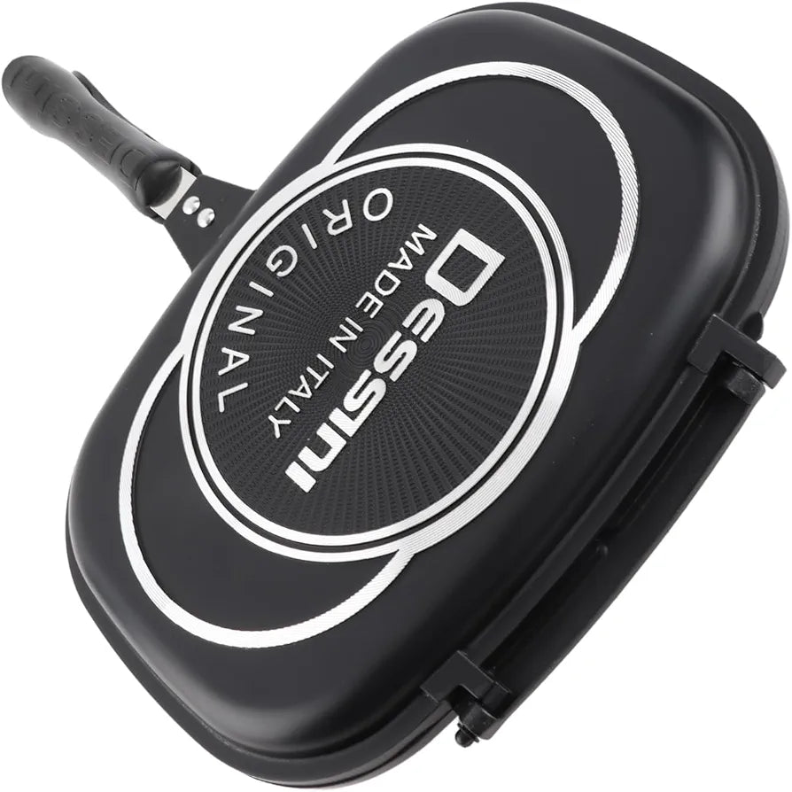 Dessini Double Grill Pan 36cm With Extra Rubber Seal and Magnetic Lock System