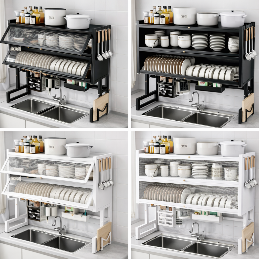 2-Tier Double Compartment Over Sink Premium Quality Dish Rack