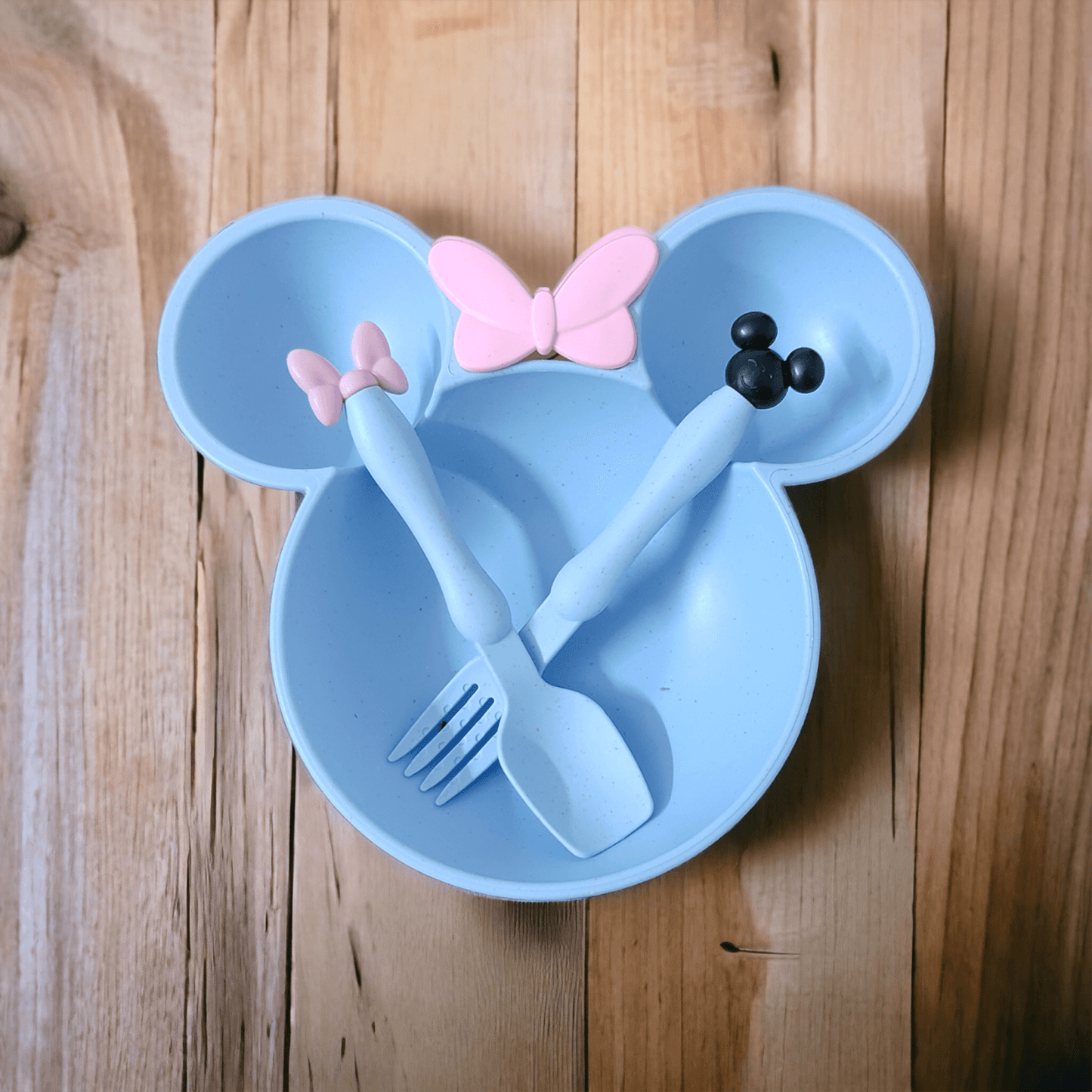 Mickey Mouse Plate With Spoon & Fork