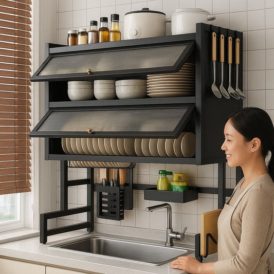 2-Tier Double Compartment Over Sink Premium Quality Dish Rack