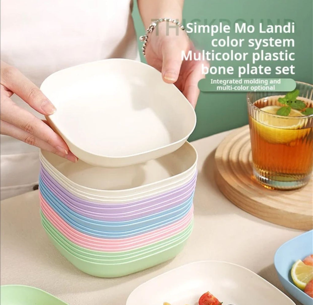 Multi color 10 Pcs Plates With Stand