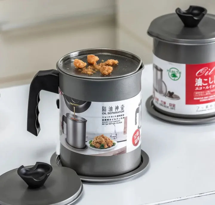 Oil Filter Pot Strainer Suitable For The Storage Of Frying Oil  1.4Liter