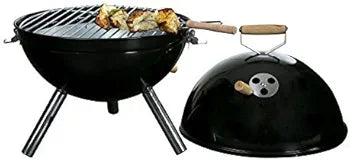 Football Style Charcoal Outdoor BBQ Grill