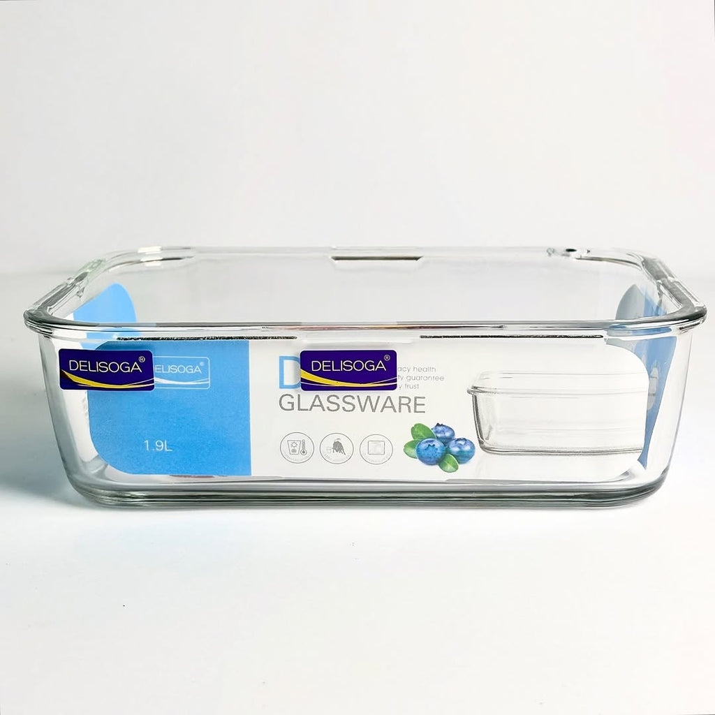 Transparent Glass 3PCS Dish Set Large 1900ML Medium 1160ML Small 820ML