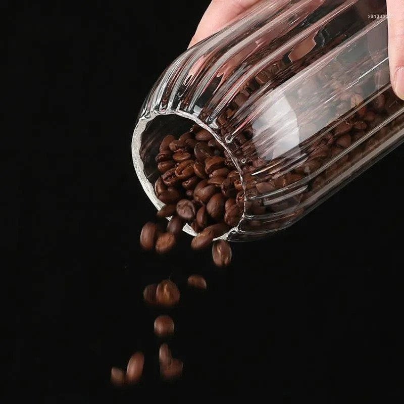 Transparent Multi Purpose Vertical Texture Jars With Airtight Cork Lid Ball.