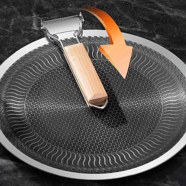 Non-Stick High Quality Heavy Duty Honeycomb Foldable Tawa Pan (Available in 34CM 38CM) Steel Laser Coated