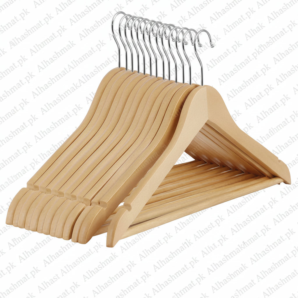 Wooden Clothes Hanging Hangers Set Of 10 PCS
