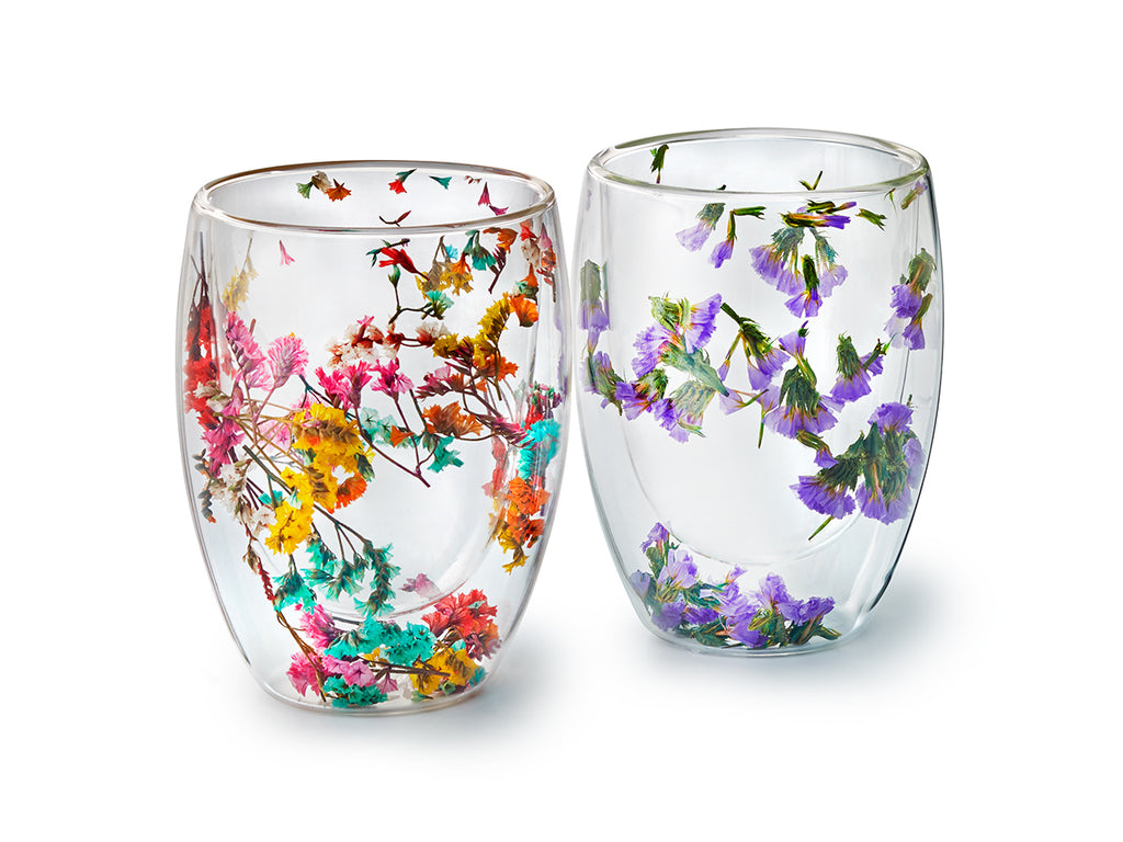 Transparent Double-Walled Dried Flowers Glass