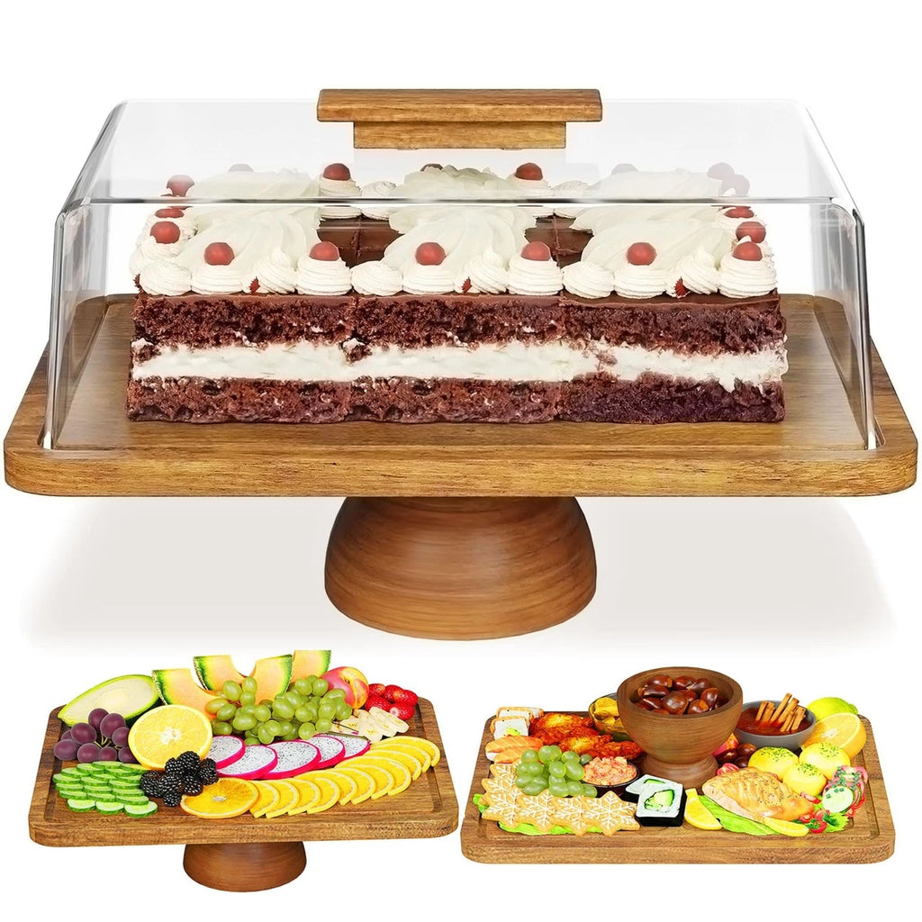 Rectangle Cake Stand with Acrylic Dome