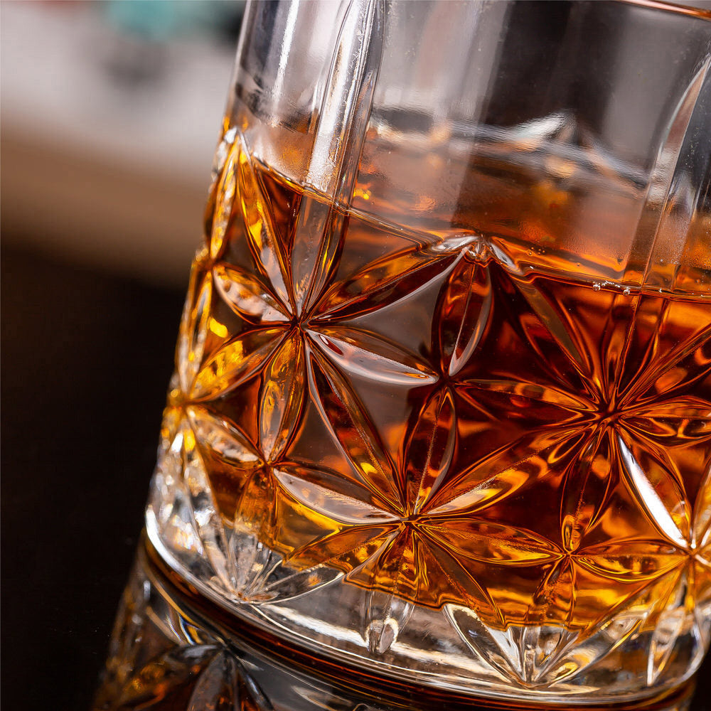 Textured Transparent Glass For Water & Other Beverages 340ML 6 Pieces