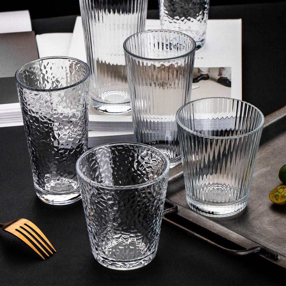 Textured Drinking Glass Set Of 6 Pieces 335ML