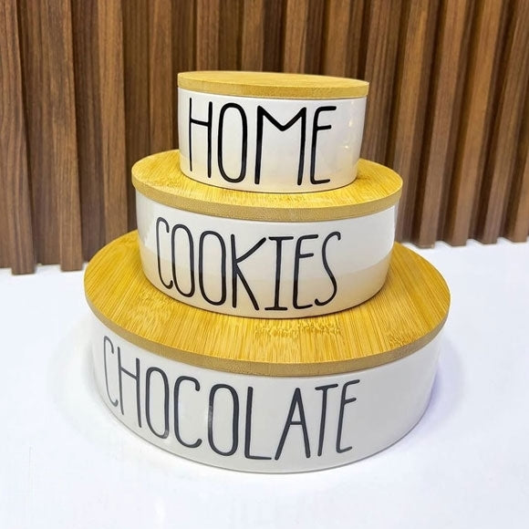 3 pcs Ceramic Kitchen Storage Canisters