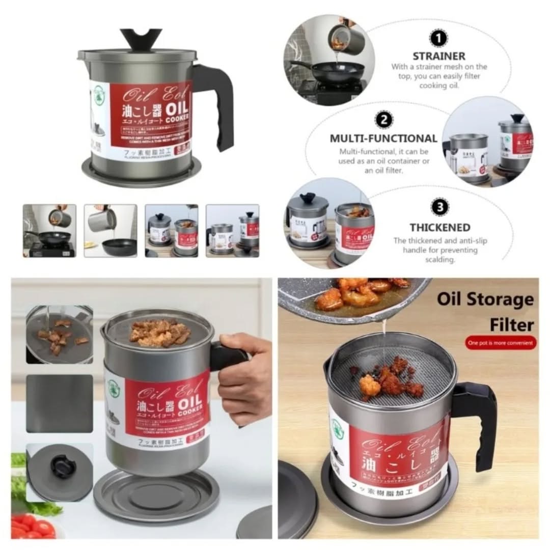 Oil Filter Pot Strainer Suitable For The Storage Of Frying Oil  1.4Liter