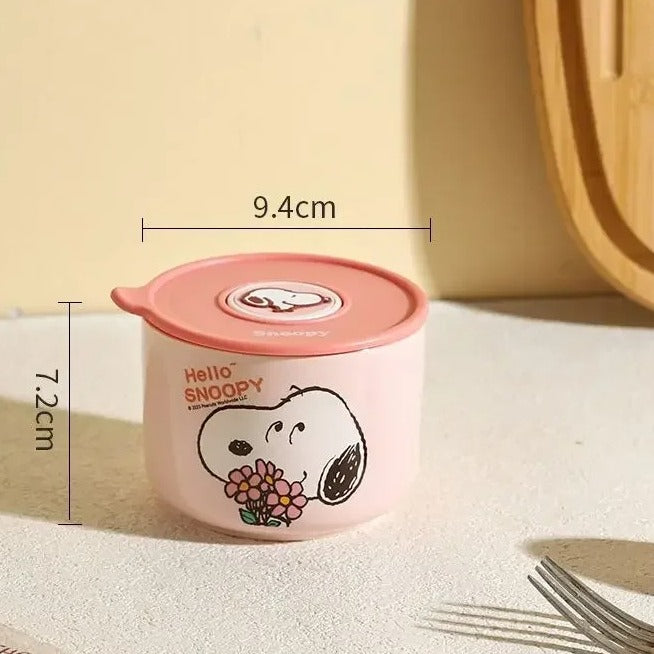 Hello Snoopy Food Storage Ceramic Bowl Set Of 3 PCS