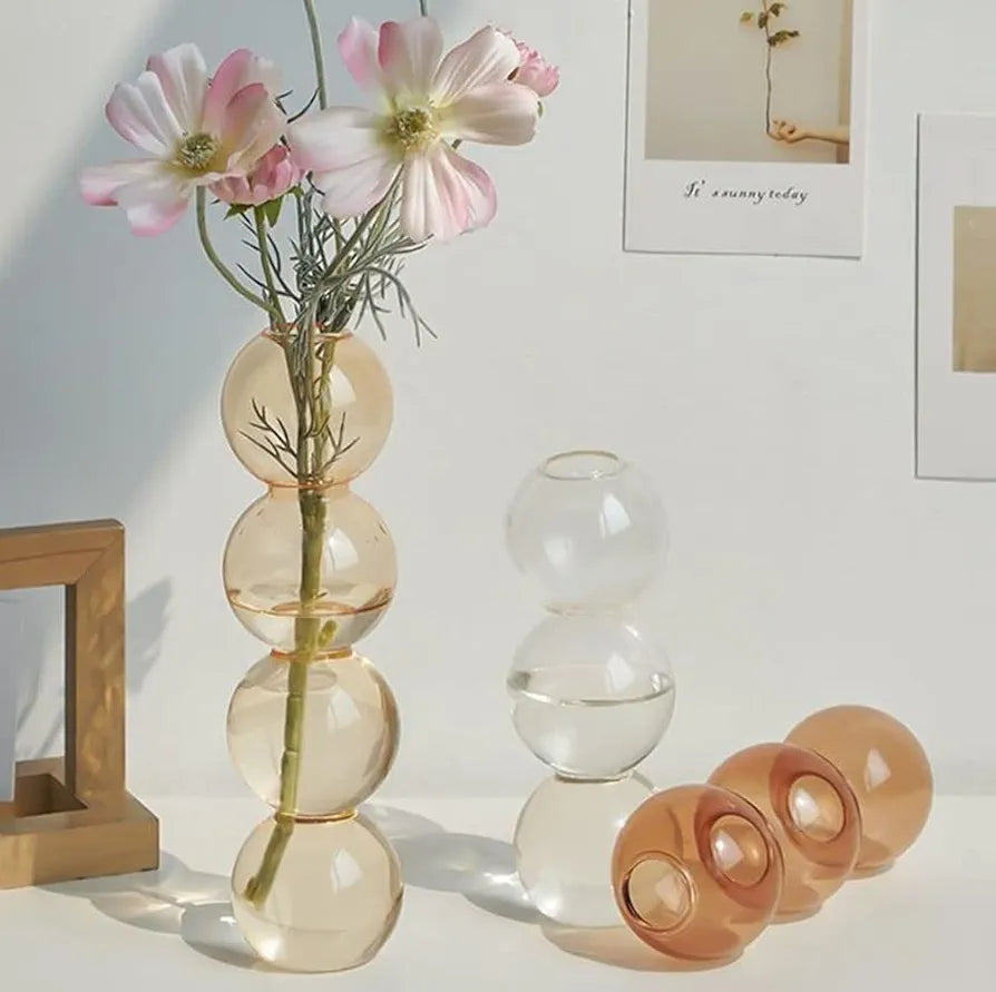 Glass Vase, Simple Table Flower Vase Modern Glass Vase Hydroponic Flower Pot For Home Living Room Table Decoration