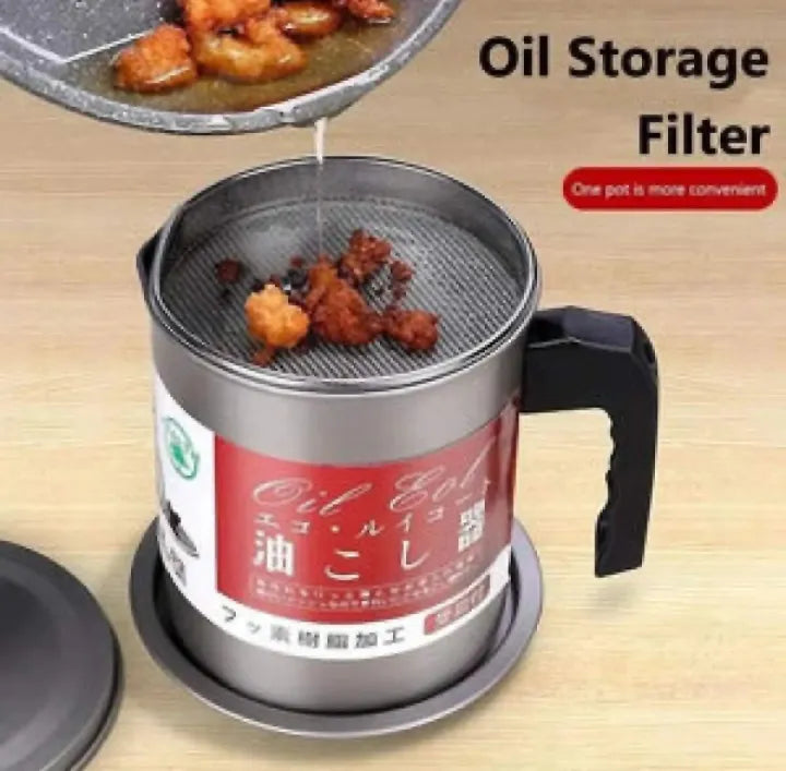 Oil Filter Pot Strainer Suitable For The Storage Of Frying Oil  1.4Liter