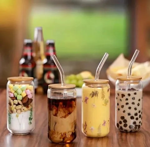 Transparent Clear Glass Reusable Tumbler