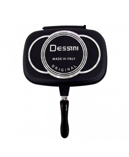 Dessini Double Grill Pan 36cm With Extra Rubber Seal and Magnetic Lock System