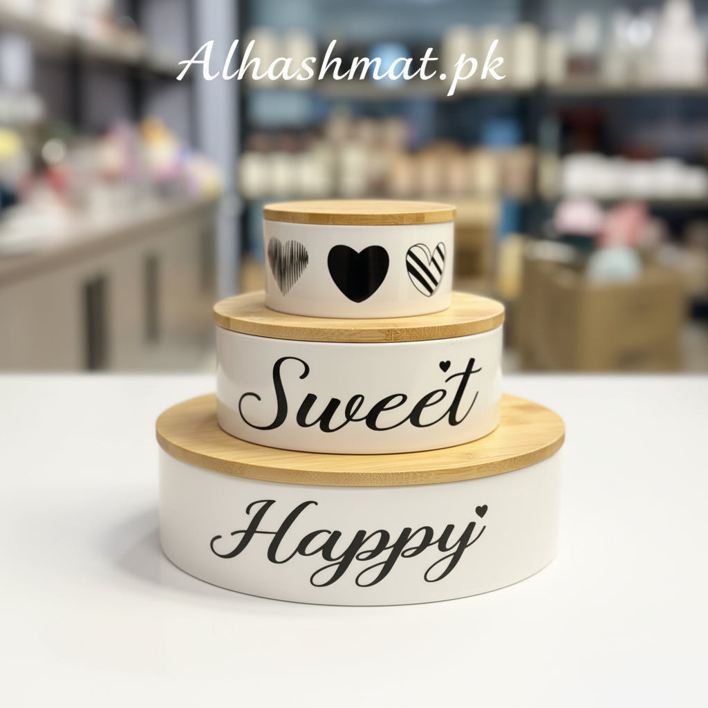 3 pcs Ceramic Kitchen Storage Canisters