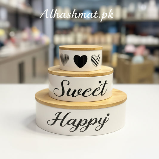3 pcs Ceramic Kitchen Storage Canisters