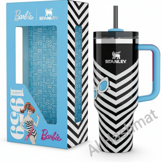 Stanley x Barbie 1959 Original Quencher travel tumbler.