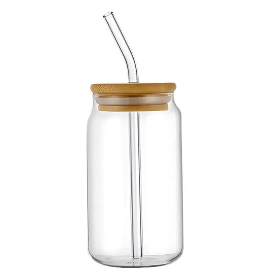 Transparent Clear Glass Reusable Tumbler