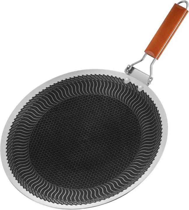 Non-Stick High Quality Heavy Duty Honeycomb Foldable Tawa Pan (Available in 34CM 38CM) Steel Laser Coated